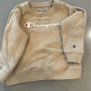 Champion Khaki Crewneck Sweatshirt with Logo Size 24 Months